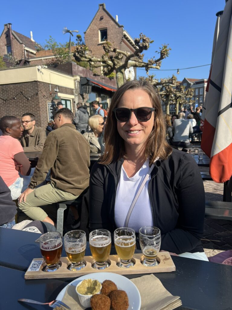 Sunny day with a flight of beer