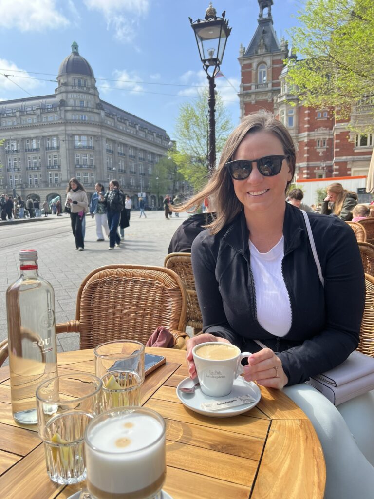 Coffee at the city center on a sunny morning