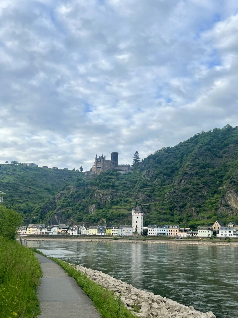 Paved walking path along the Rhine River