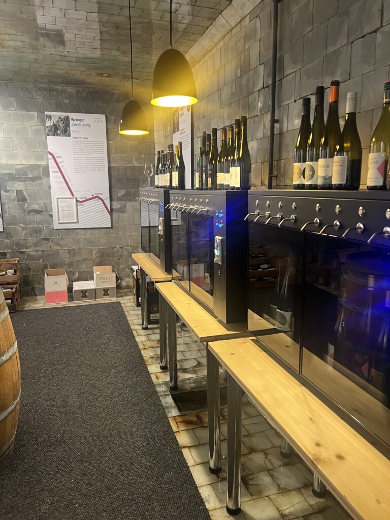 Self serving wine vending machines